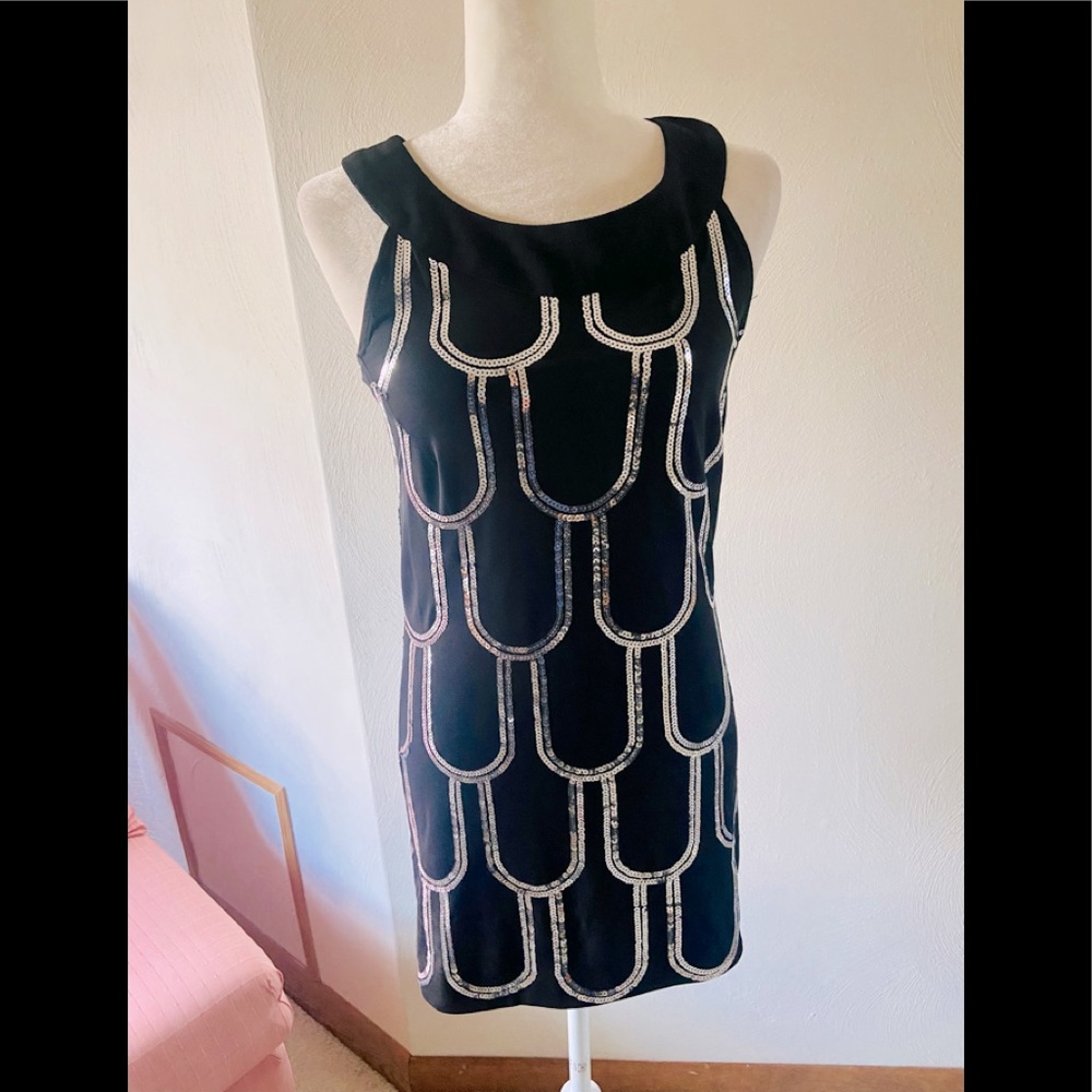 Sassy LBD with silver sequins. Made by B. Darlin and the name says it all.